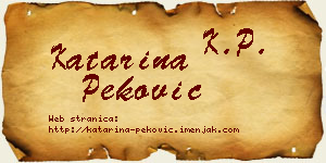 Katarina Peković vizit kartica